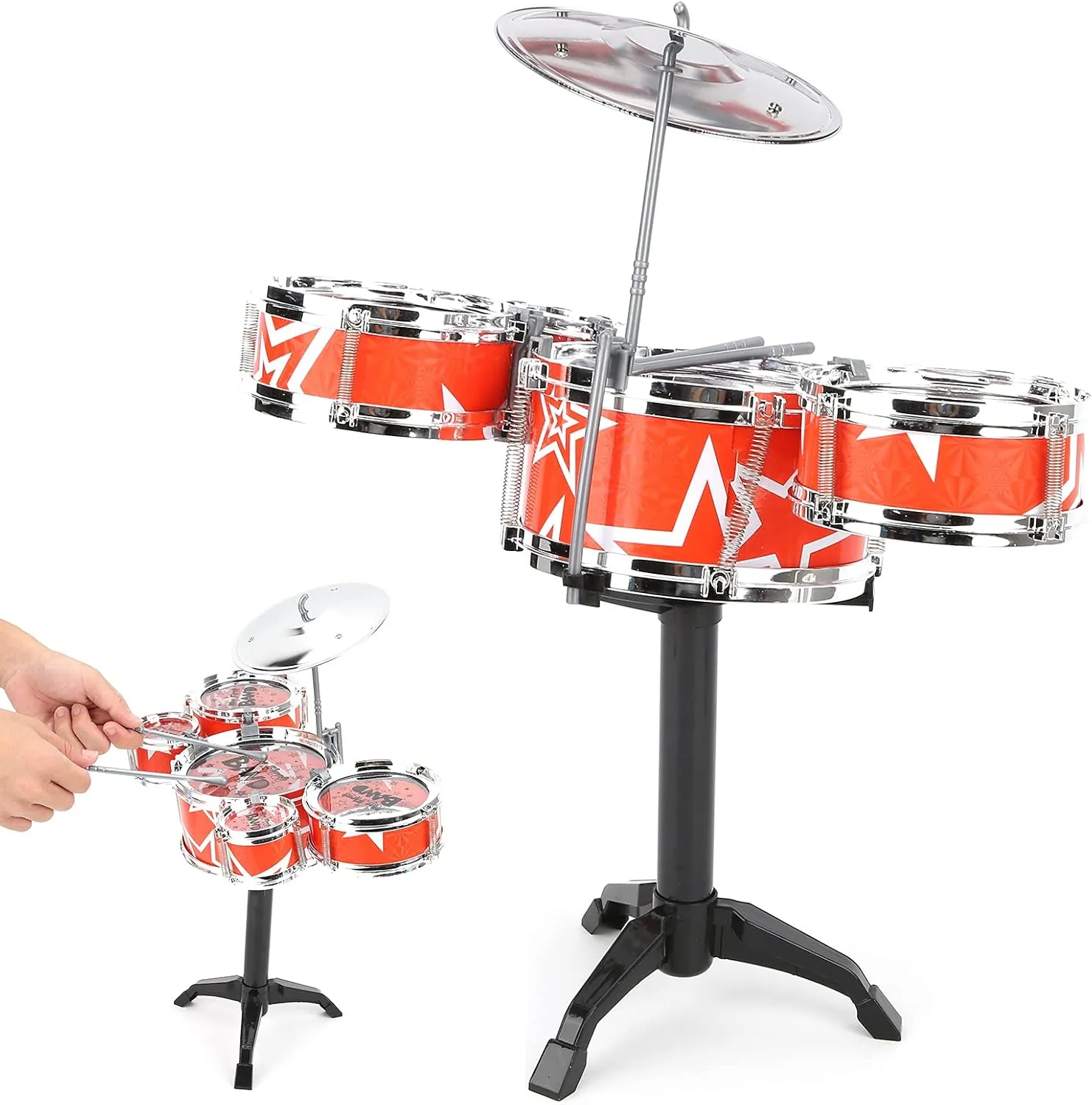 9Pcs Kids Mini Music Jazz Drums With Instruments