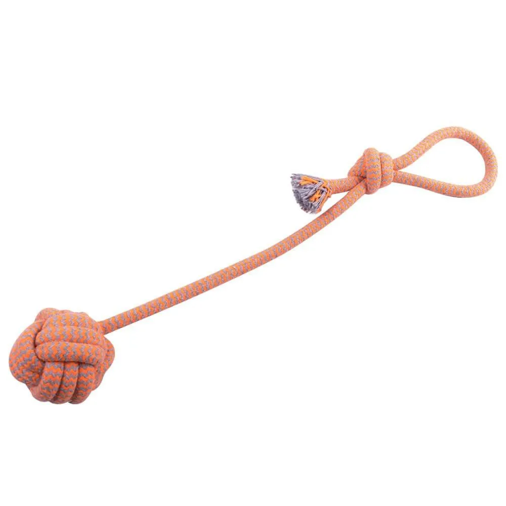 AllPetSolutions Ball on a Rope Dog Toy, Orange