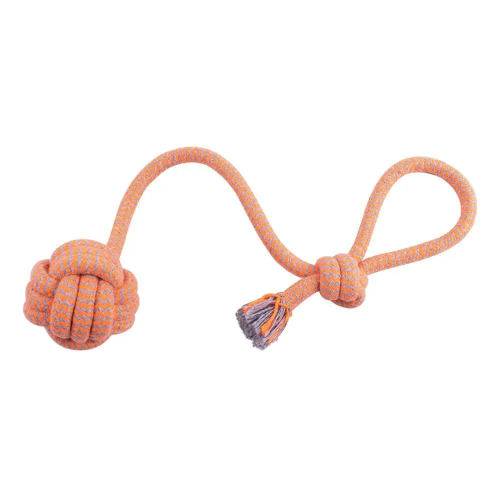 AllPetSolutions Ball on a Rope Dog Toy, Orange