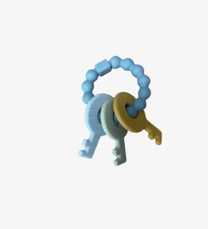 Baby Toy Key Teether Rattle | Slate |  Three Hearts Modern Teething Accessories