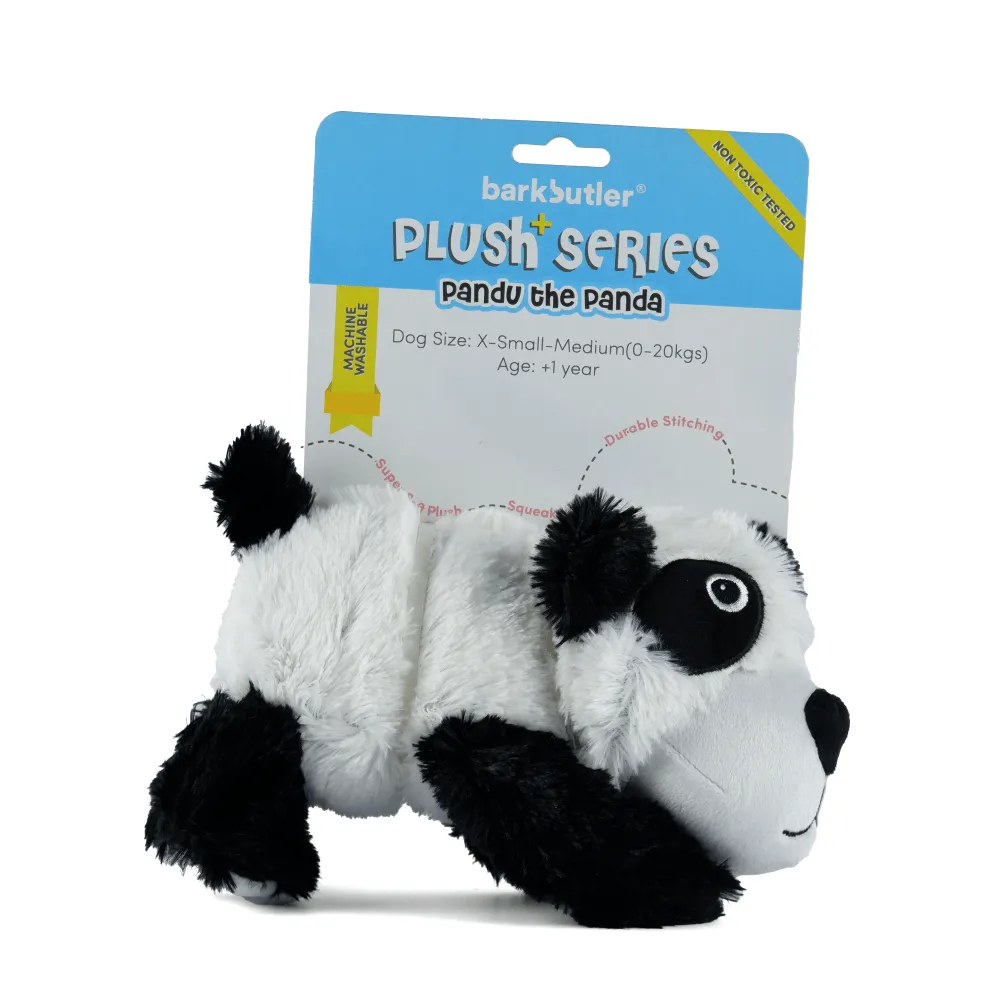 Barkbutler Pandu the Panda Plush Toy for Dogs | For Medium Chewers