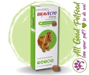 Bravecto Chewable Tablets 500mg - Medium Dogs - 10kg - 20kg