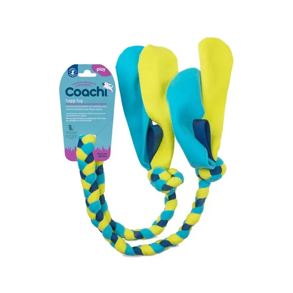 Coachi Tuggi Tug Navy Lime & Light Blue Training Toy