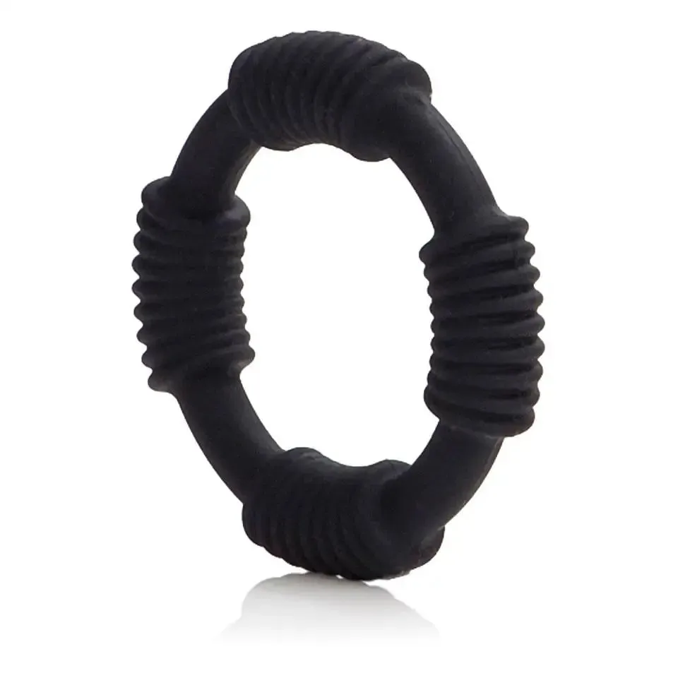 Colt Silicone Stretchy Black Cock Ring with Stimulating Ridges