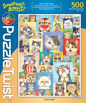 Cool Cats 500 Piece Puzzle Twist Jigsaw Puzzle - Quick Ship