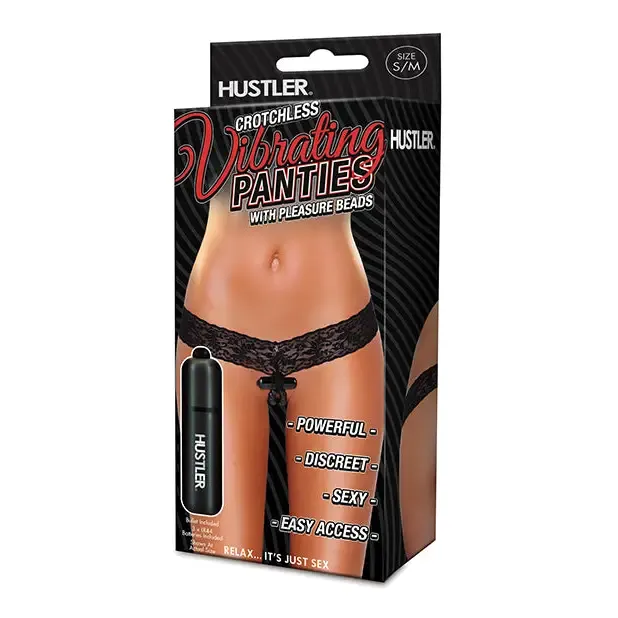 Crotchless Vibrating Panties with Pleasure Beads