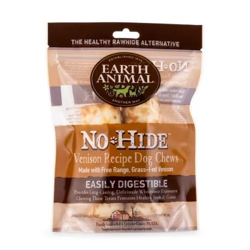 Earth Animal No Hide® Venison Small Chews Dog Treat 2pk - 68g