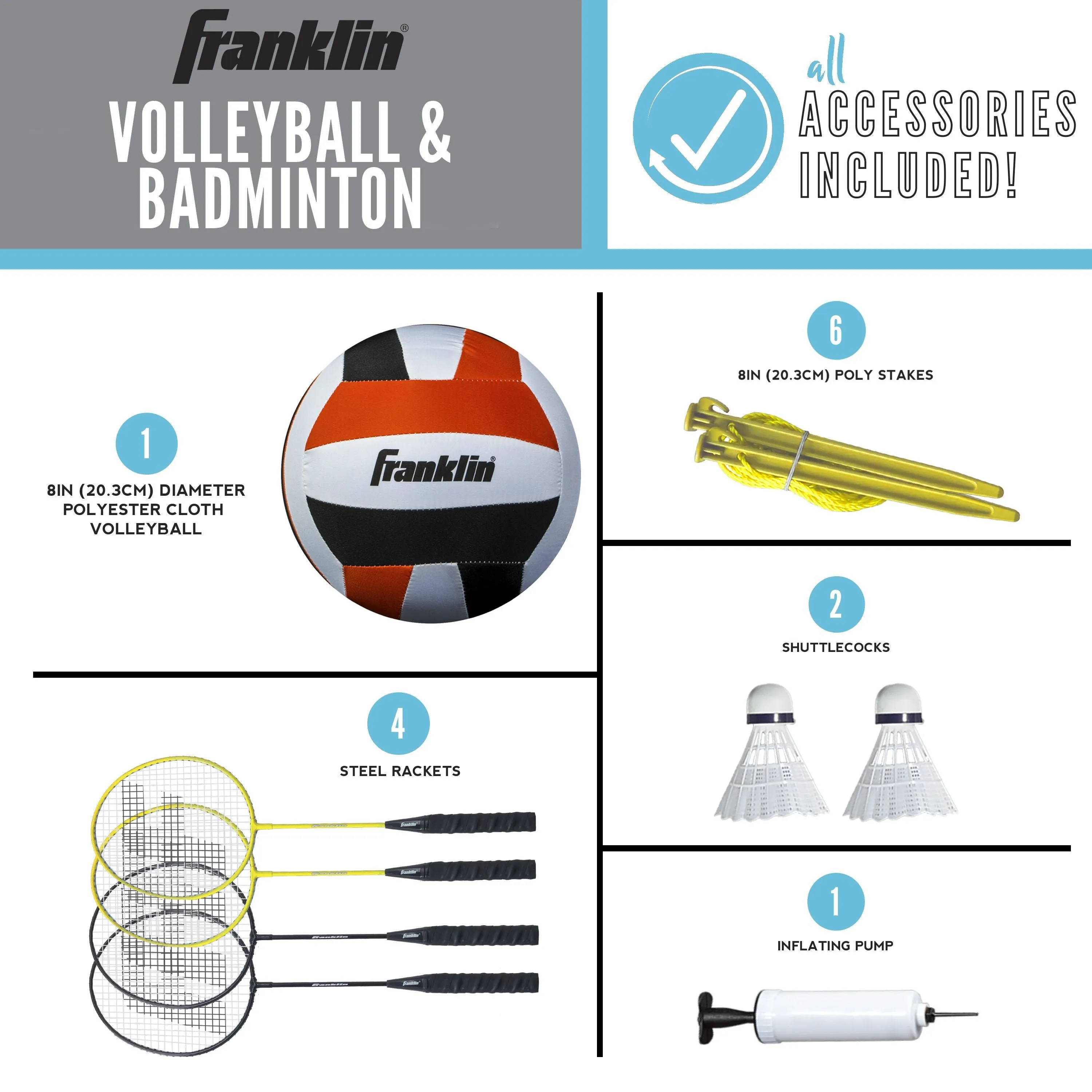 Family Volleyball & Badminton Set