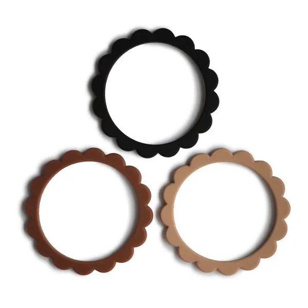 Flower Teething Bracelet 3 pack, Caramel