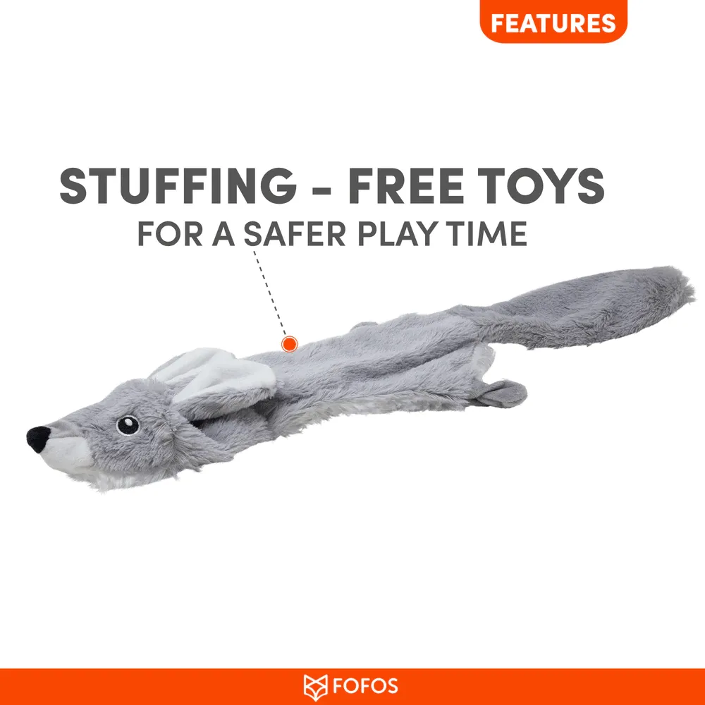 Fofos Skinneez Rabbit Toy for Dogs (Grey)