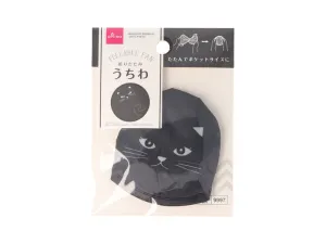 Foldable Fan Black Cat