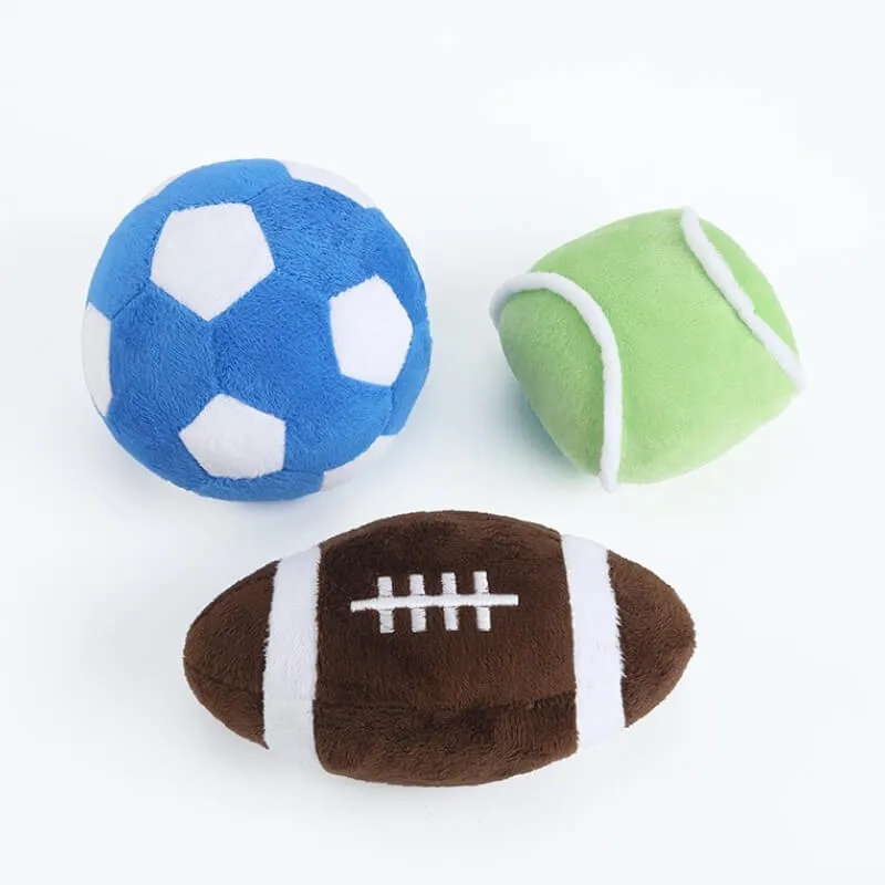 Football Plush Interactive Chew Toy Squeaky Dog Toy