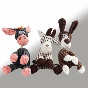 Fun Pet Donkey Plush Squeaky Toy for Puppy Small Dogs