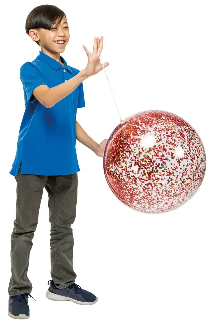 Glittery Jumbo 22" Punch Balloon, (Red, Blue, Silver)