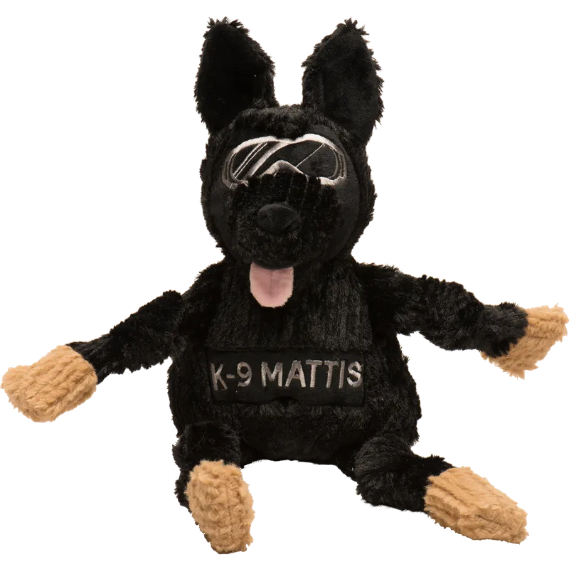 HuggleHounds HuggleCause Project K-9 Hero Durable Squeaky Plush Dog Toy, K-9 Mattis