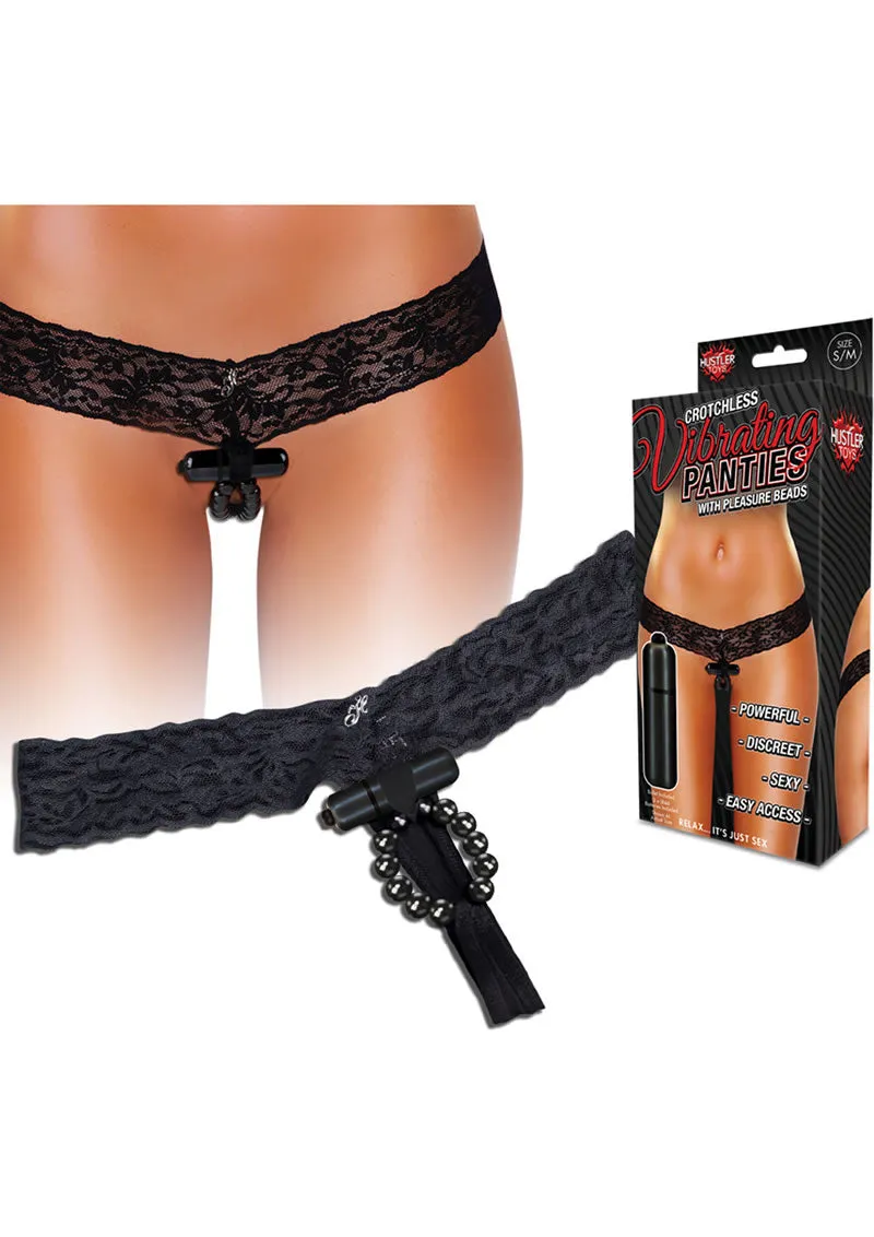 Hustler Toys Crotchless Vibrating Panties Panty Vibe with Pleasure Beads