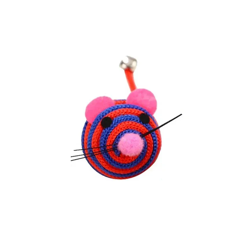 Interactive Nylon Rope Ball Toy with Bell for Cats