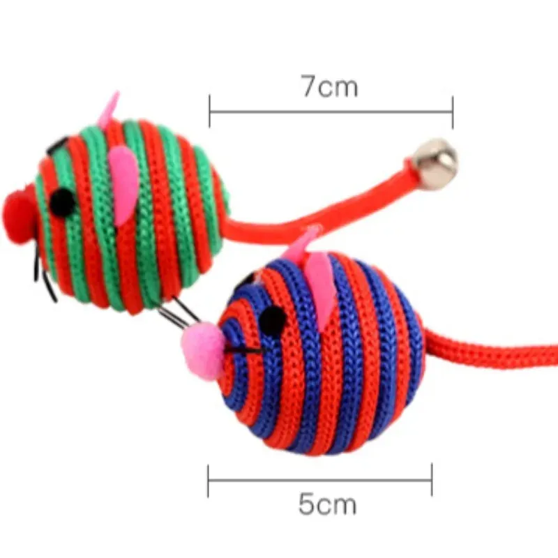 Interactive Nylon Rope Ball Toy with Bell for Cats