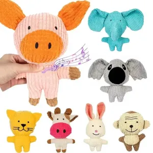 Interactive Plush Squeaky Dog Toy in Cow/Pig Shapes - Ideal for Small to Medium Pets