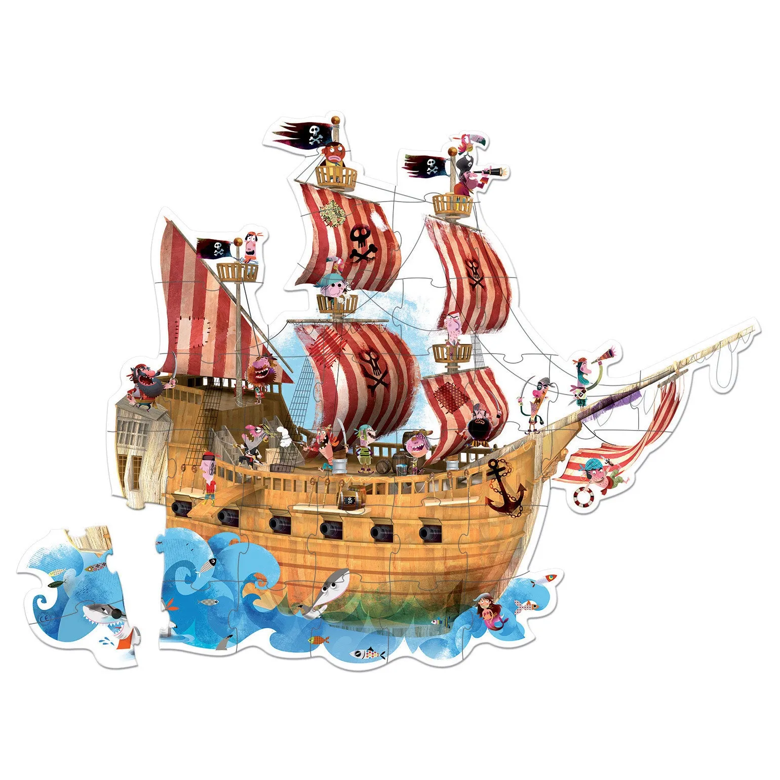 Janod Pirate Ship Giant Floor Puzzle