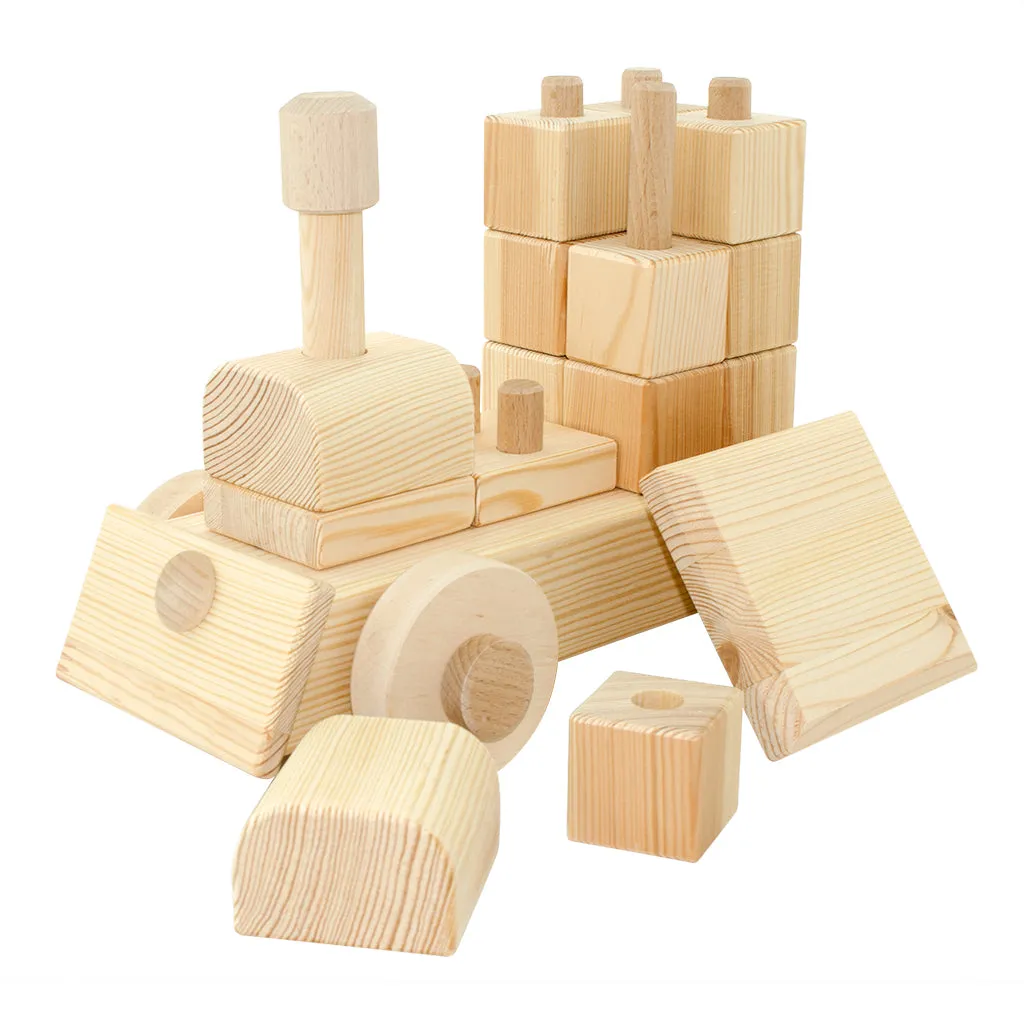 Large Natural Wooden Puzzle Train - Annie