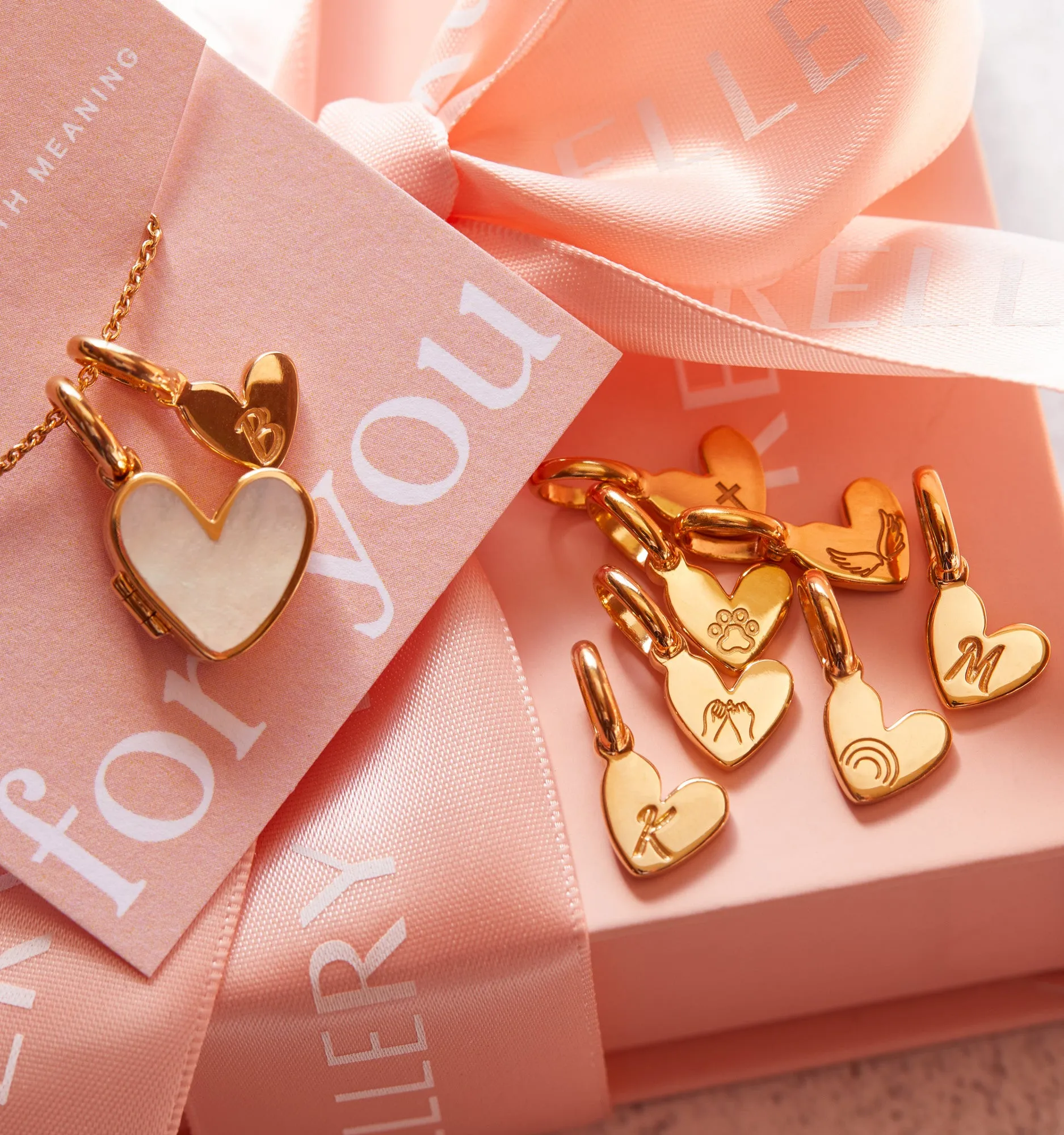 Locket Necklace And Heart Charm Set