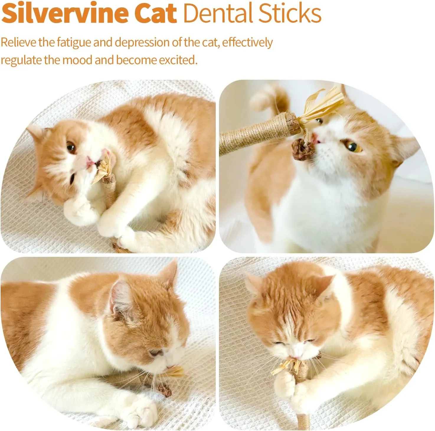 Lovely Caves Cat Premium Silvervine Sticks, Natural Cat Chew Teeth Cleaning Toy