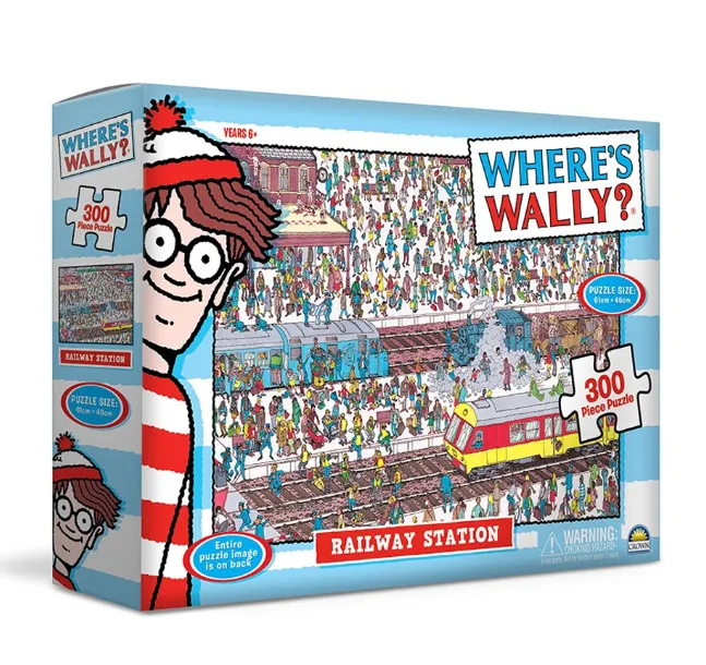 MJM Crown 300 Piece Puzzle Where's Wally? Railway Station