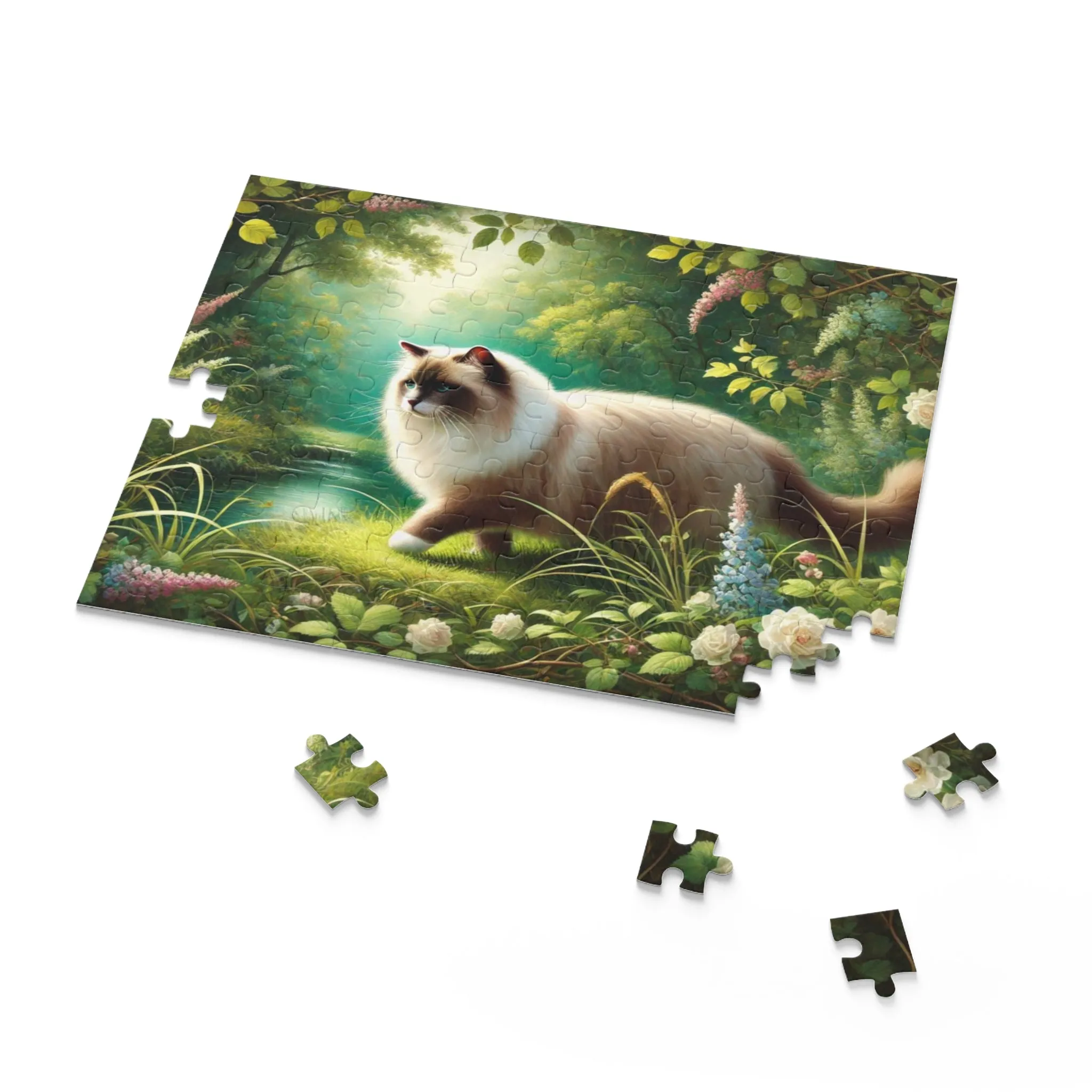 Nature Walk - Ragdoll Cat - Puzzle - Cat Lover Gift 120, 252, or 500 -piece options