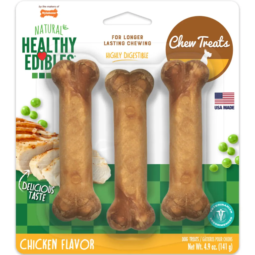 Nylabone Healthy Edibles Natural Long Lasting Chicken Flavor Dog Chew Treat