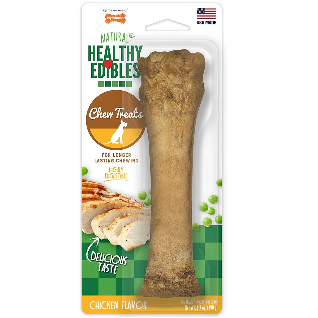 Nylabone Healthy Edibles Natural Long Lasting Chicken Flavor Dog Chew Treat