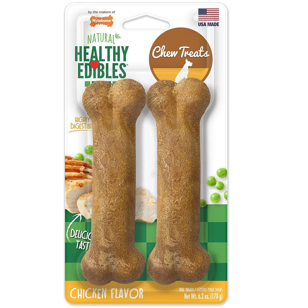 Nylabone Healthy Edibles Natural Long Lasting Chicken Flavor Dog Chew Treat