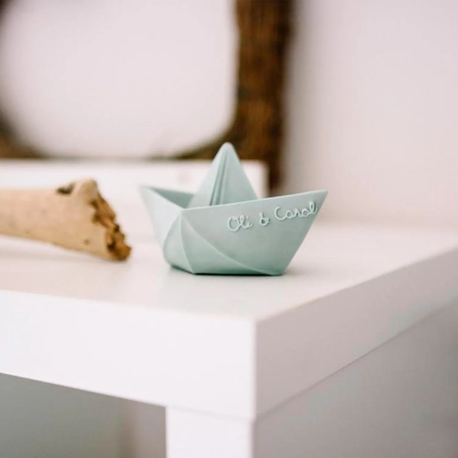 Origami Boat Mint Bath Toy