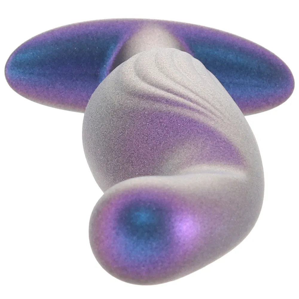 Ouch! Smooth Silicone P-Spot Butt Plug in Metallic Blue