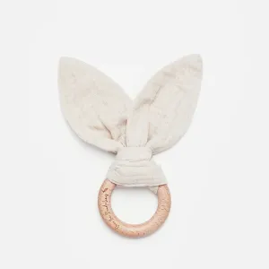 Over the Dandelions Muslin Bunny Ear Teether - Sand