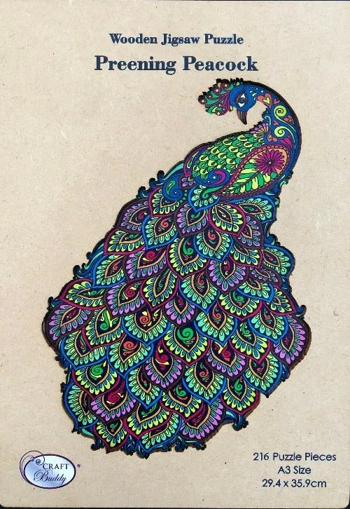 "Peacock" Wooden Puzzle A3