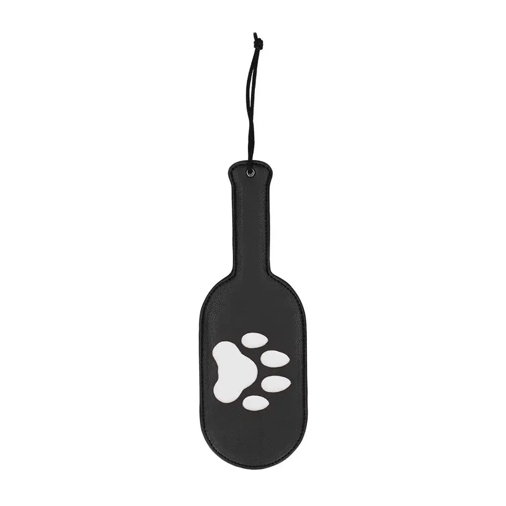 Shots Toys Leather Black Bondage Puppy Paw Paddle