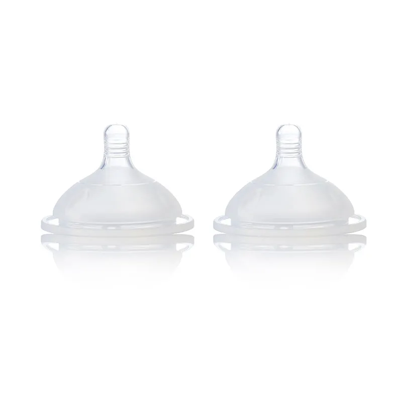 Silicone Baby Bottle Nipples 2 Pack - Anti-Colic