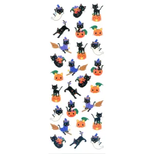 Sparkle Stickers - Helloween Black Cat