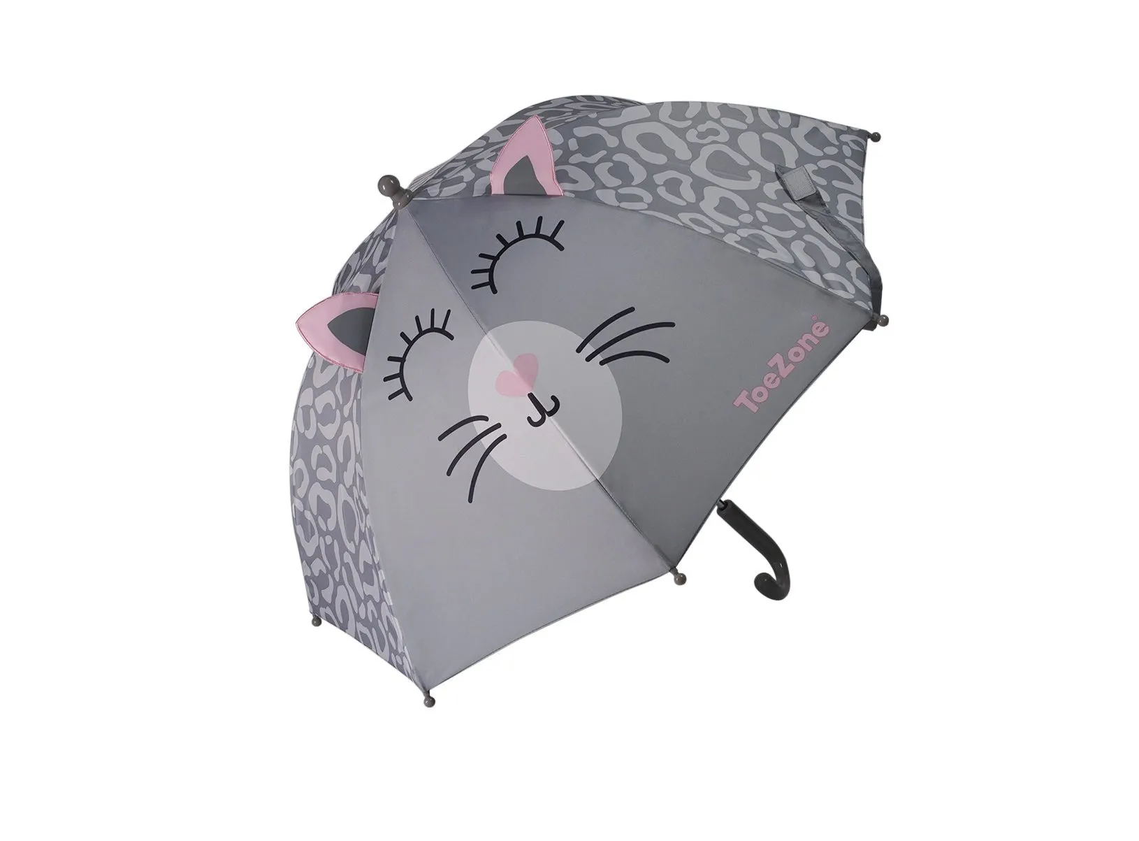 ToeZone Cat Print Kids' Lightweight Rainy Day Umbrella