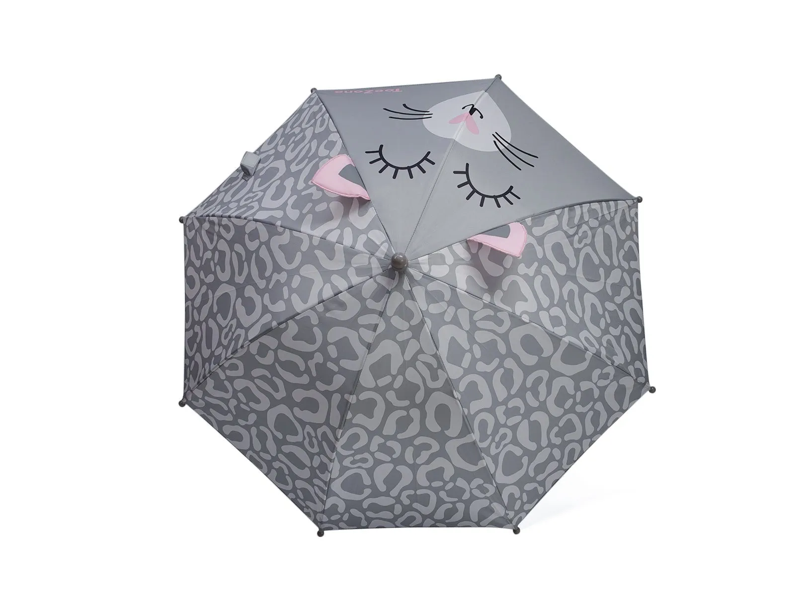 ToeZone Cat Print Kids' Lightweight Rainy Day Umbrella