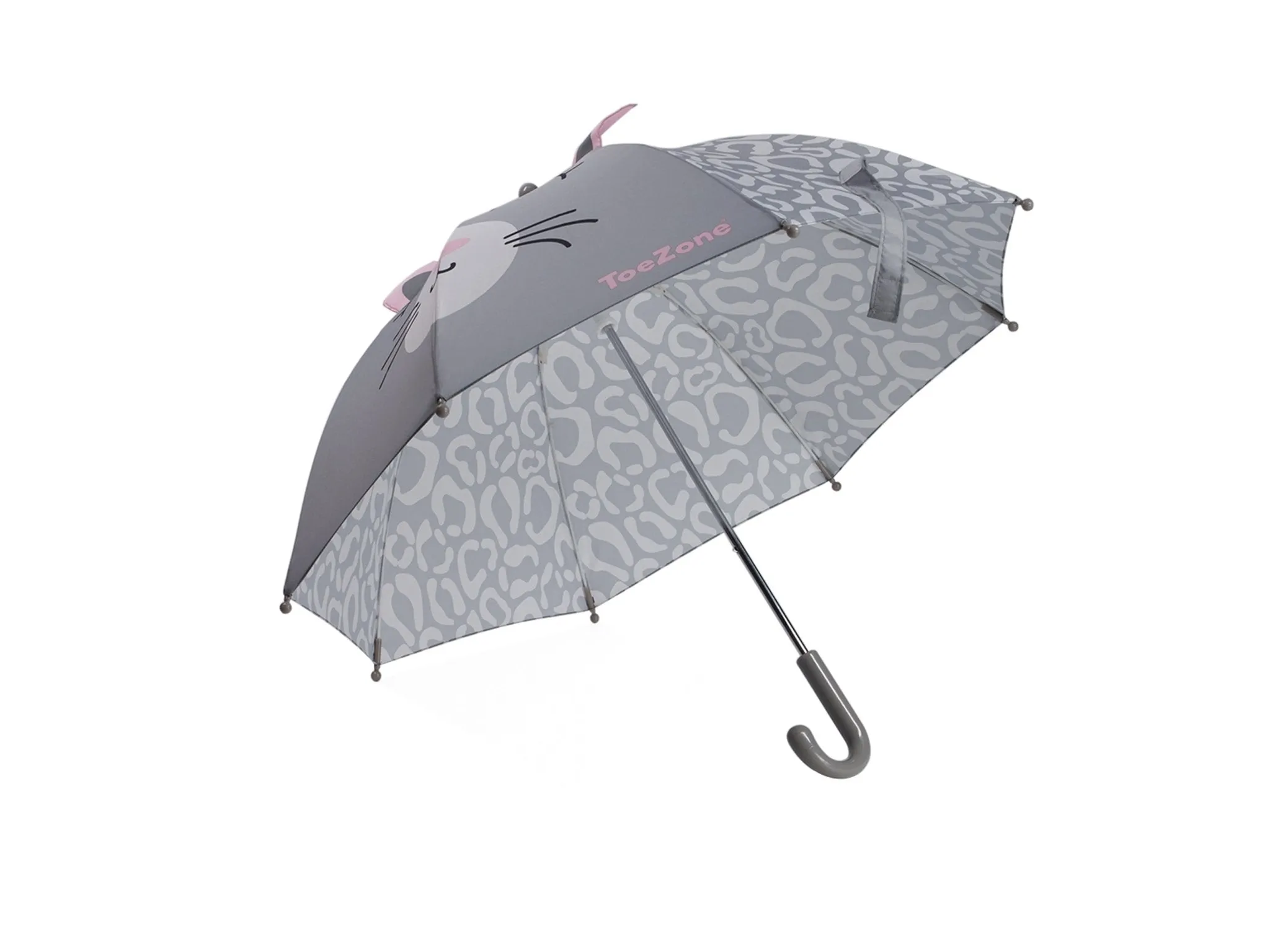 ToeZone Cat Print Kids' Lightweight Rainy Day Umbrella