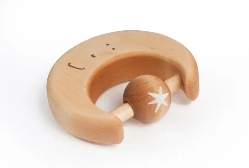 Wooden Teething Toy Moon