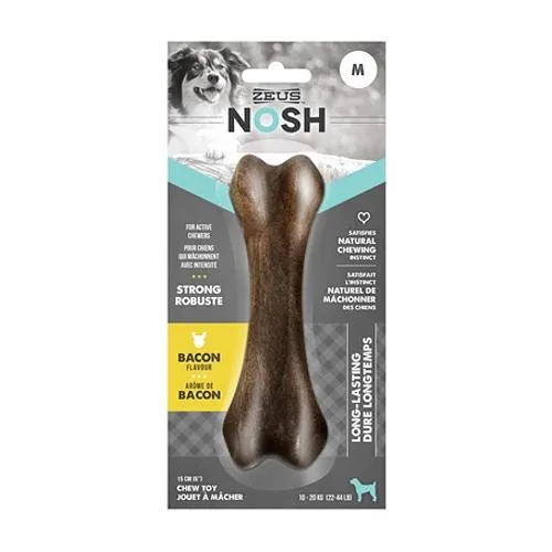 Zeus NOSH STRONG Chew Bone Toy Bacon Flavor 3 Sizes