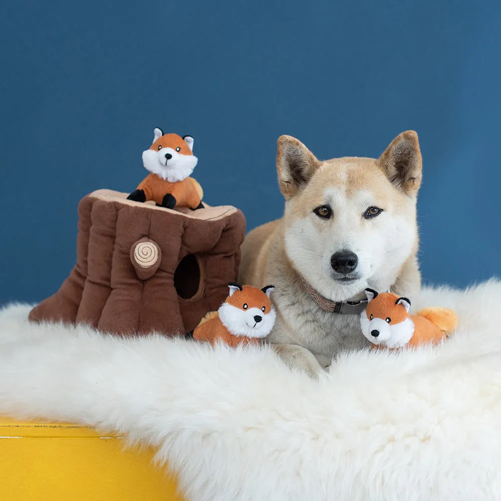 Zippy Paws Stump and Foxes Burrow Dog Toy^^^