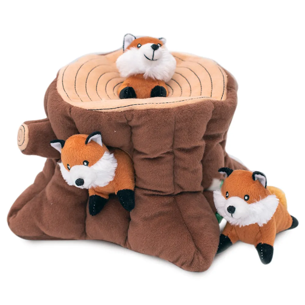 Zippy Paws Stump and Foxes Burrow Dog Toy^^^