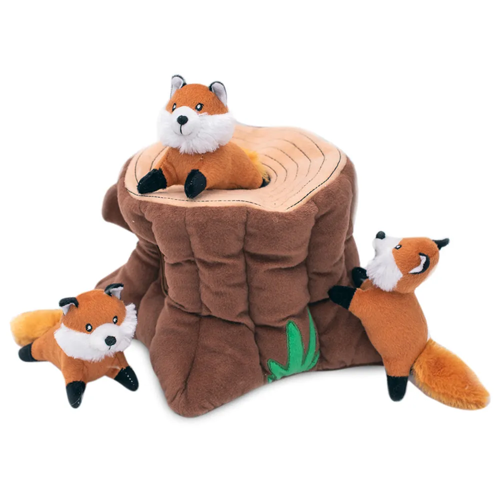 Zippy Paws Stump and Foxes Burrow Dog Toy^^^