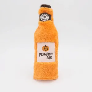 Zippypaws Halloween Happy Hour Crusherz Squeaker Bottle Pumpkin Ale Toy For Dogs