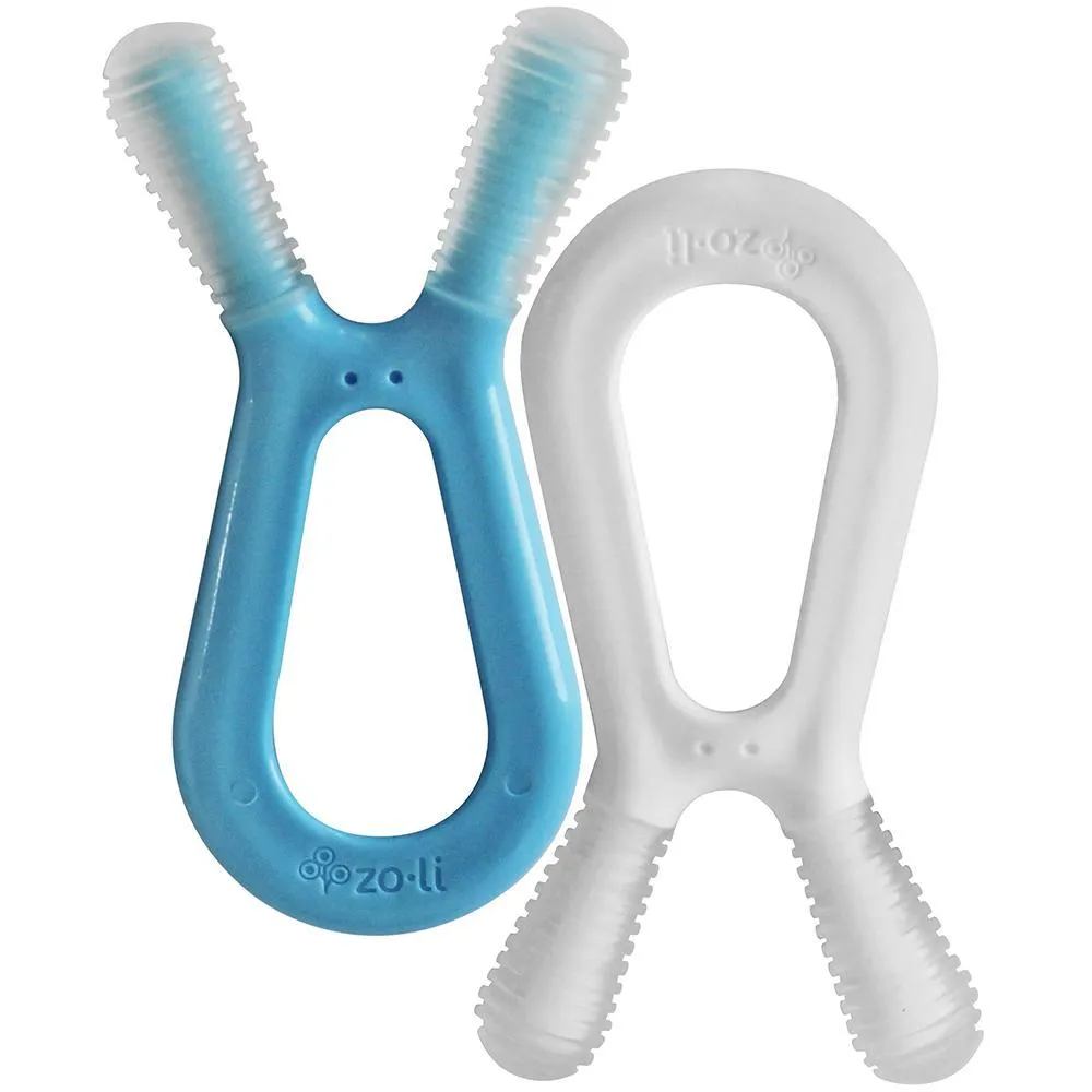 ZoLi Bunny dual nub Teethers Blue White